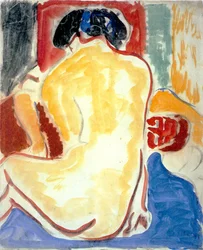 Desnudo de espalda amarilla